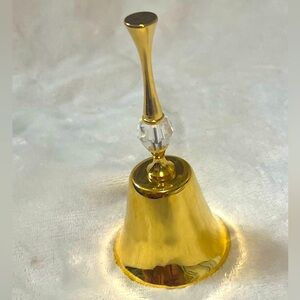 Decorative Gold Bell with Crystal handle detail, bell works! Beautiful item!